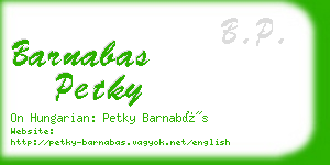 barnabas petky business card